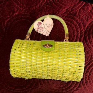 Pinup couture wicker purse